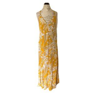 NWT Sexy Golden Floral Maxi Dress
